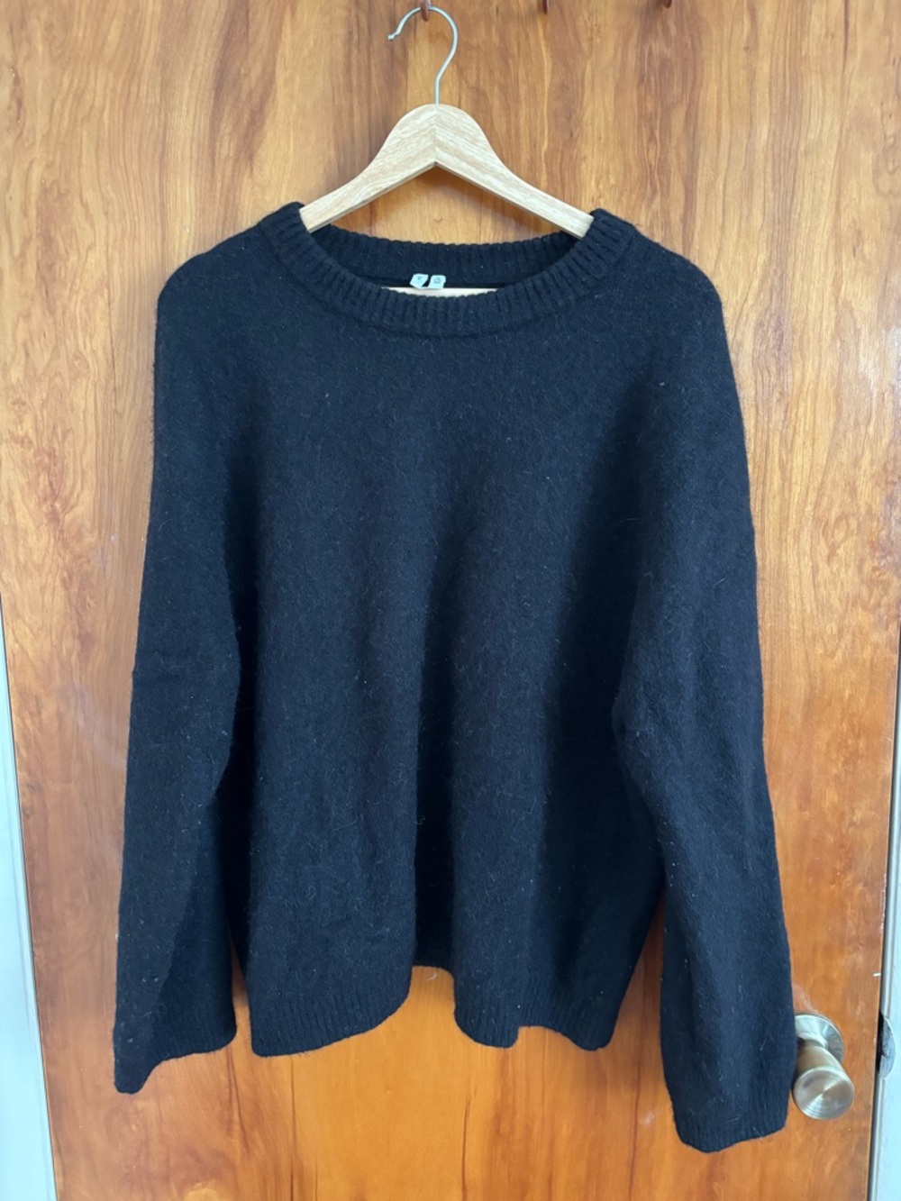 Arket Classic Black Wool/Alpaca Crewneck Sweater